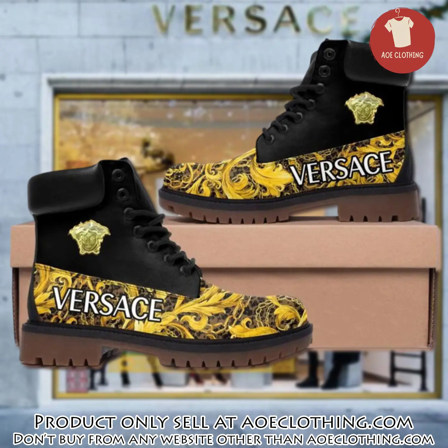 Versace medusa golden luxury brand boots premium gifts for men women aoe0925810